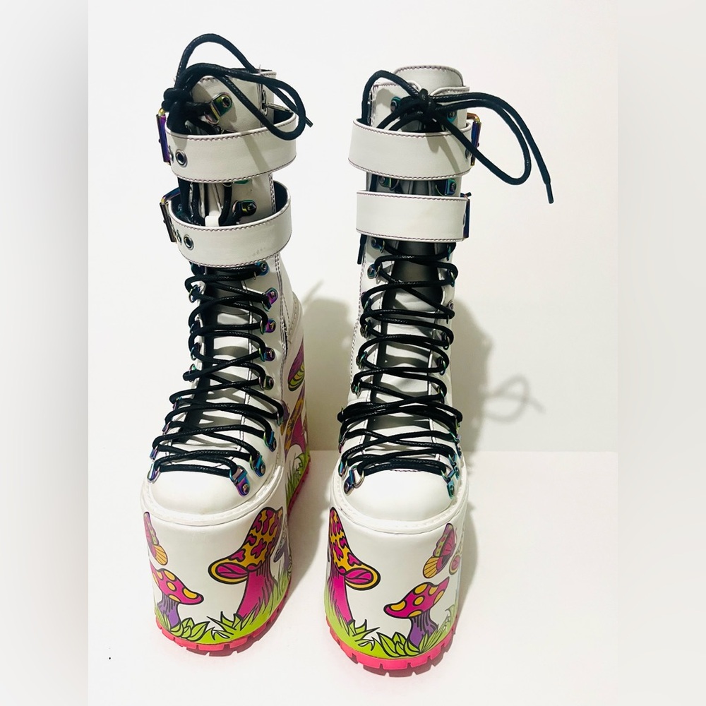 Dollskill Psychedelic Fairytale Women's Double Stack Platform Boots - Picture 3 of 8
